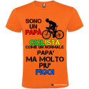 T-SHIRT PERSONALIZZATA UOMO PAPÀ CICLISTA COLORE ARANCIO