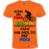 T-SHIRT PERSONALIZZATA UOMO PAPÀ CICLISTA COLORE ARANCIO