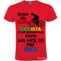 T-SHIRT PERSONALIZZATA UOMO PAPÀ CICLISTA COLORE ROSSO