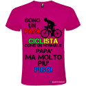 T-SHIRT PERSONALIZZATA UOMO PAPÀ CICLISTA COLORE ROSA FUCSIA