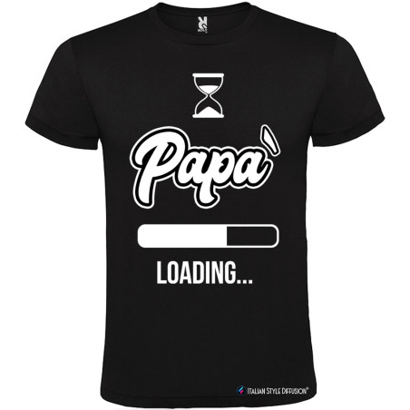 T-SHIRT PERSONALIZZATA PAPÀ LOADING RICARICA ENERGIA COLORE NERO