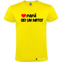 T-SHIRT PERSONALIZZATA PAPÀ SEI UN MITO COLORE GIALLO