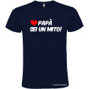 T-SHIRT PERSONALIZZATA PAPÀ SEI UN MITO COLORE BLU NAVY