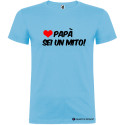 T-SHIRT PERSONALIZZATA PAPÀ SEI UN MITO COLORE AZZURRO