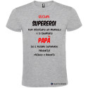 T-SHIRT PERSONALIZZATA PAPÀ SUPEREROE MANTELLO COLORE GRIGIO