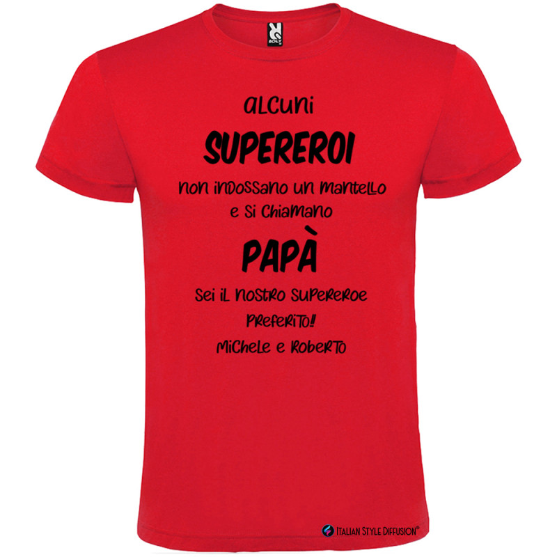 T-shirt Personalizzata Papà Supereroe Mantello