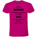 T-SHIRT PERSONALIZZATA PAPÀ SUPEREROE MANTELLO COLORE ROSA FUCSIA
