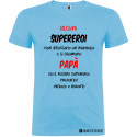 T-SHIRT PERSONALIZZATA PAPÀ SUPEREROE MANTELLO COLORE AZZURRO