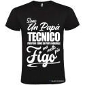 Maglietta personalizzata con scritta Sono un papà tecnico proprio come un papà normale figo ma molto di più colore nero