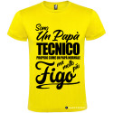 Maglietta personalizzata con scritta Sono un papà tecnico proprio come un papà normale figo ma molto di più colore giallo