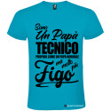 Maglietta personalizzata con scritta Sono un papà tecnico proprio come un papà normale figo ma molto di più colore turchese