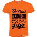 Maglietta personalizzata con scritta Sono un papà tecnico proprio come un papà normale figo ma molto di più colore arancio