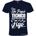 Maglietta personalizzata con scritta Sono un papà tecnico proprio come un papà normale figo ma molto di più colore blu navy
