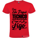 Maglietta personalizzata con scritta Sono un papà tecnico proprio come un papà normale figo ma molto di più colore rosso