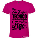 Maglietta personalizzata con scritta Sono un papà tecnico proprio come un papà normale figo ma molto di più colore rosa fucsia