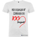 T-SHIRT PERSONALIZZATA UN PADRE È MIGLIORE DI 100 INSEGNANTI COLORE BIANCO