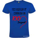 T-SHIRT PERSONALIZZATA UN PADRE È MIGLIORE DI 100 INSEGNANTI COLORE BLU ROYAL