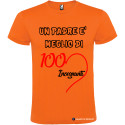 T-SHIRT PERSONALIZZATA UN PADRE È MIGLIORE DI 100 INSEGNANTI COLORE ARANCIO