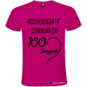 T-SHIRT PERSONALIZZATA UN PADRE È MIGLIORE DI 100 INSEGNANTI COLORE ROSA FUCSIA