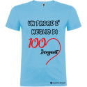T-SHIRT PERSONALIZZATA UN PADRE È MIGLIORE DI 100 INSEGNANTI COLORE AZZURRO