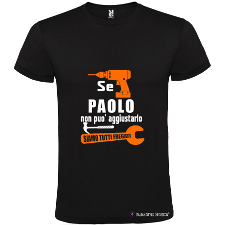 T-SHIRT PERSONALIZZATA MECCANICO SE NON PUO' AGGIUSTARLO COLORE NERO
