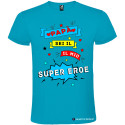 T-SHIRT PERSONALIZZATA SEI IL MIO SUPER EROE PAPÀ UOMO COLORE TURCHESE