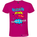 T-SHIRT PERSONALIZZATA SEI IL MIO SUPER EROE PAPÀ UOMO COLORE ROSA FUCSIA