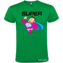 T-SHIRT SUPERMAN DAD UOMO STAMPA PERSONALIZZATA COLORE VERDE