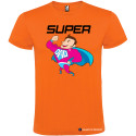 T-SHIRT SUPERMAN DAD UOMO STAMPA PERSONALIZZATA COLORE ARANCIO