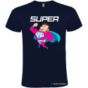 T-SHIRT SUPERMAN DAD UOMO STAMPA PERSONALIZZATA COLORE BLU NAVY