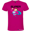T-SHIRT SUPERMAN DAD UOMO STAMPA PERSONALIZZATA COLORE ROSA FUCSIA