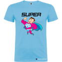 T-SHIRT SUPERMAN DAD UOMO STAMPA PERSONALIZZATA COLORE AZZURRO