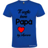 T-SHIRT CON STAMPA TI VOGLIO BENE PAPÀ E CUORE COLORE BLU ROYAL