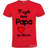 T-SHIRT CON STAMPA TI VOGLIO BENE PAPÀ E CUORE COLORE ROSSO
