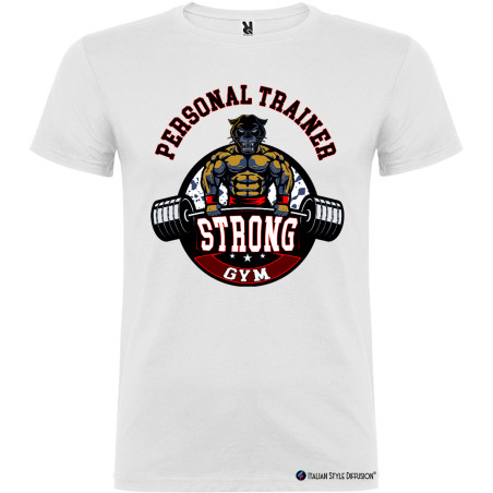 T-shirt personalizzata personal trainer Italian Style Diffusion ® colore bianco