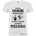 T-SHIRT I MIGLIORI UOMINI DIVENTANO PIZZAIOLI COLORE BIANCO