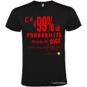 MAGLIETTA PERSONALIZZATA UOMO 99% PROBABILE COLORE NERO