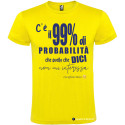 MAGLIETTA PERSONALIZZATA UOMO 99% PROBABILE COLORE GIALLO