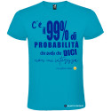 MAGLIETTA PERSONALIZZATA UOMO 99% PROBABILE COLORE TURCHESE