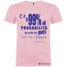 MAGLIETTA PERSONALIZZATA UOMO 99% PROBABILE COLORE ROSA