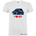 T-SHIRT PERSONALIZZATA AUTO RENAULT 5 GTI LOVE COLORE BIANCO