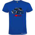 T-SHIRT PERSONALIZZATA AUTO RENAULT 5 GTI LOVE COLORE BLU ROYAL