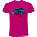 T-SHIRT PERSONALIZZATA AUTO RENAULT 5 GTI LOVE COLORE ROSA FUCSIA