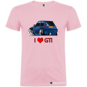 T-SHIRT PERSONALIZZATA AUTO RENAULT 5 GTI LOVE COLORE ROSA