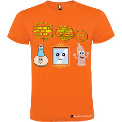T-shirt personalizzata specchio e 7 anni di sfiga colore arancio