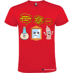 T-shirt personalizzata specchio e 7 anni di sfiga colore rosso