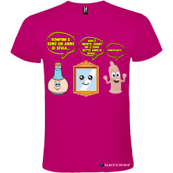 T-shirt personalizzata specchio e 7 anni di sfiga colore rosa fucsia