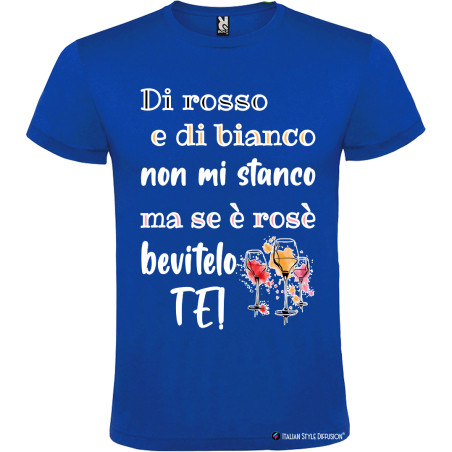 T-shirt personalizzata me se è rosè bevilo tè Italian Style Diffusion® colore blu royal