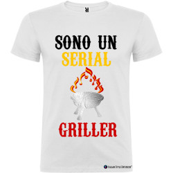 T-shirt personalizzata sono un serial griller Italian Style Diffusion® colore bianco