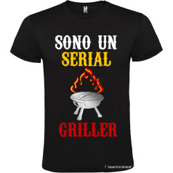 T-shirt personalizzata sono un serial griller Italian Style Diffusion® colore nero